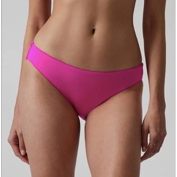 Athleta L electric fuchsia pink Clean Medium bottom bikini swim bathing suit sun - Picture 1 of 4